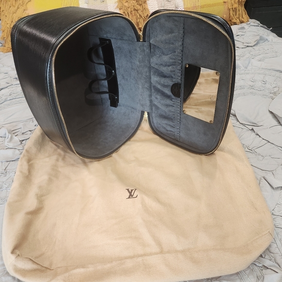 Louis Vuitton Black Epi Leather Nice Vanity Train Case Luggage Bag travel tote - Picture 10 of 12